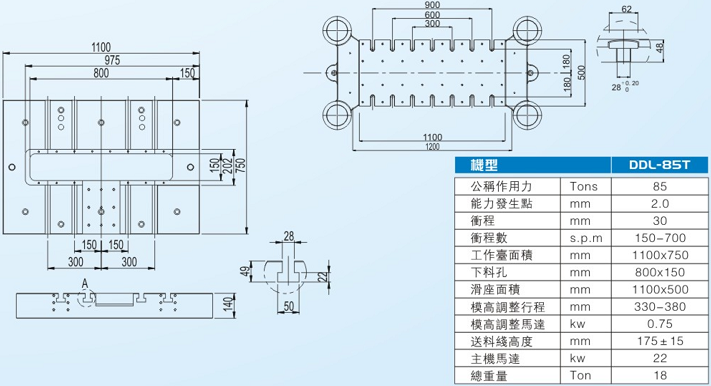 DDL-85T 高將閉式雙點高速沖床